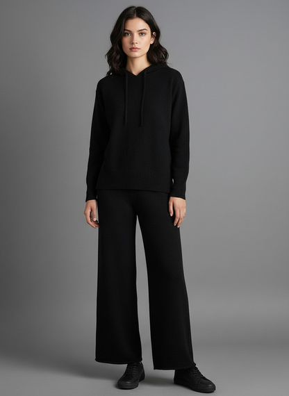 Set Knitted Hooded Pullover