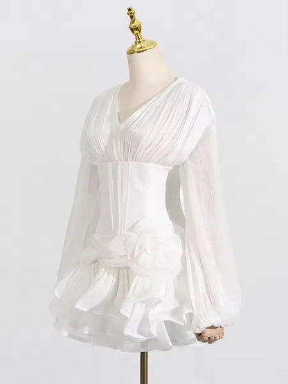 French Casual White Dress