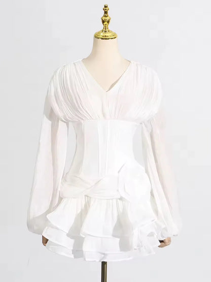 French Casual White Dress