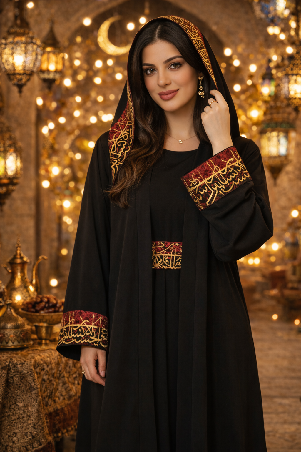 Royal Calligraphy Trim Abaya