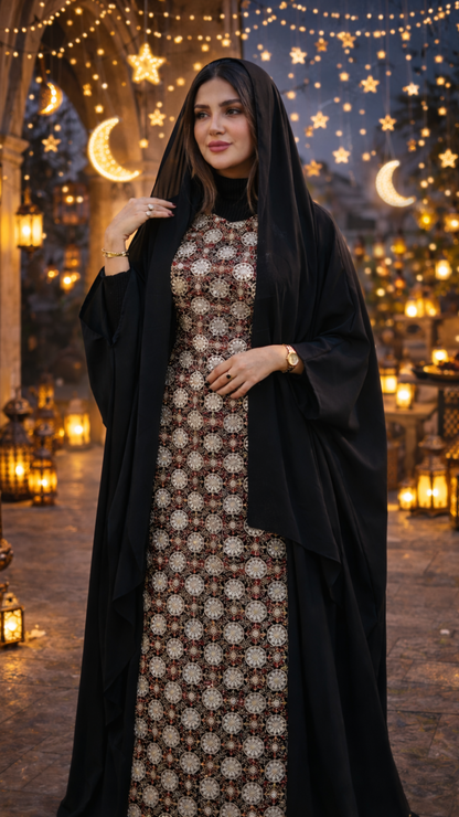 Premium Indian Fabric Panel Abaya