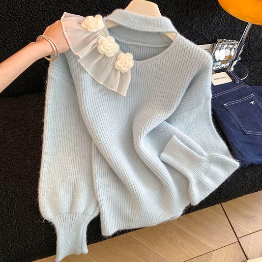 Soft Bow Detail Knit Sweater