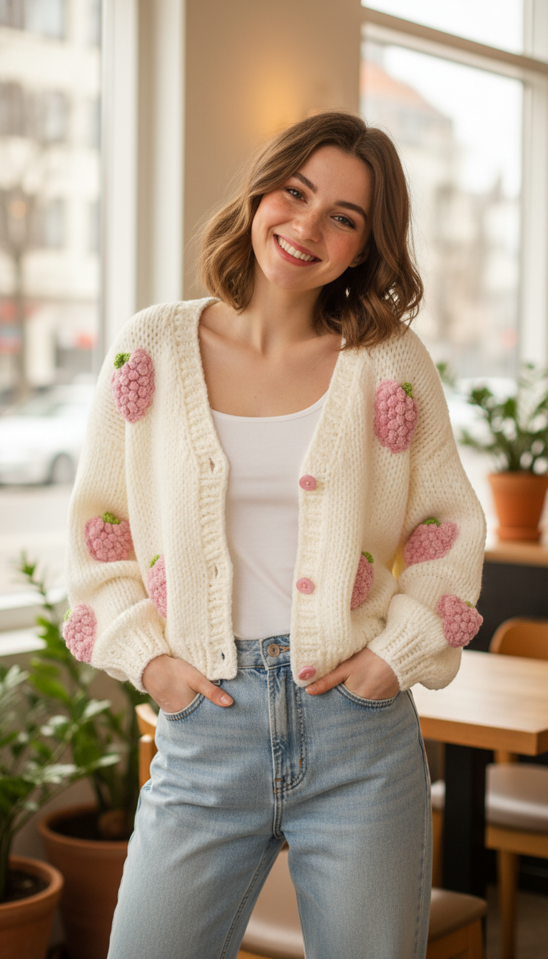 Strawberry Cardigan