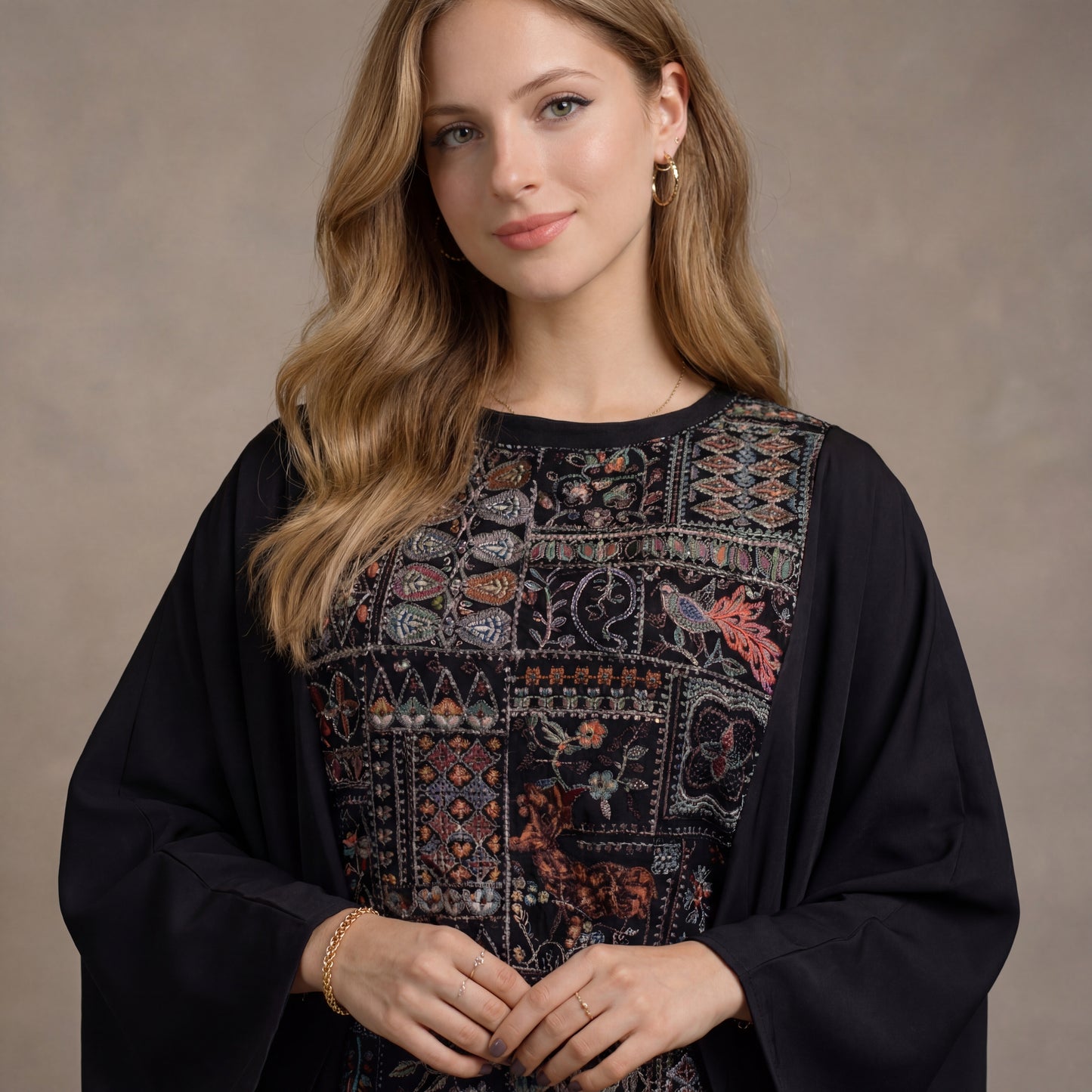 Premium Indian Fabric Panel Abaya